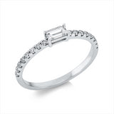 Ring 18 kt WG, 1 Bag. 0,17 ct, TW-si, 16 Brill. 0,22 ct, W-si
