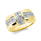 Ring 18 kt GG, 32 Princ. 2,50 ct, TW-si