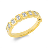 Ring 18 kt GG, 9 Sm.schliff 0,90 ct, TW-si