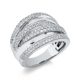 Ring 18 kt WG, 162 Brill. 0,90 ct, TW-si