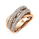 Ring 18 kt RG, 130 Brill. 1,53 ct, TW-si