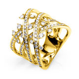 Ring 18 kt GG, 93 Brill. 1,30 ct, TW-vsi/si