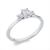 Ring 18 kt WG, 1 Sm.schliff 0,27 ct, TW-si, 2 Sm.schliff 0,16 ct, TW-si
