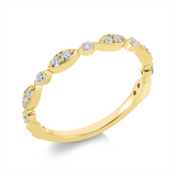 Ring 18 kt GG, 5 Brill. 0,10 ct, TW-si, 12 Brill. 0,18 ct, TW-si