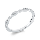 Ring 18 kt WG, 5 Brill. 0,10 ct, TW-si, 12 Brill. 0,18 ct, TW-si