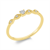 Ring 18 kt GG, 1 Brill. 0,07 ct, TW-si, 4 Brill. 0,04 ct, TW-si