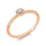 Ring 18 kt RG, 1 Brill. 0,05 ct, TW-si, 12 Brill. 0,04 ct, TW-si