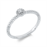 Ring 18 kt WG, 1 Brill. 0,05 ct, TW-si, 12 Brill. 0,04 ct, TW-si