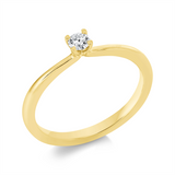 Ring 18 kt GG, 1 Brill. 0,12 ct, TW-si