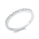 Ring 18 kt WG, 2 Bag. 0,06 ct, TW-si, 11 Brill. 0,16 ct, TW-si