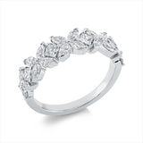 Ring 14 kt WG, 14 Nav. 0,64 ct, TW-si, 4 Princ. 0,36 ct, TW-si, 4 Brill. 0,10 ct, TW-si