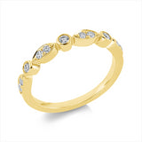 Ring 18 kt GG, 3 Brill. 0,09 ct, TW-si, 8 Brill. 0,15 ct, TW-si