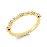 Ring 18 kt GG, 4 Bag. 0,10 ct, TW-si, 5 Brill. 0,09 ct, TW-si