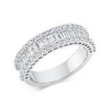 Ring 18 kt WG, 25 Bag. 0,77 ct, TW-vsi/si, 40 Brill. 0,70 ct, TW-vsi/si