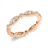 Ring 18 kt RG, 6 Brill. 0,45 ct, TW-si, 18 Brill. 0,45 ct, TW-si