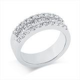 Ring 18 kt WG, 15 Bag. 0,42 ct, TW-si, 20 Brill. 0,54 ct, TW-si