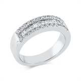 Ring 18 kt WG, 18 Bag. 0,25 ct, TW-si, 24 Brill. 0,45 ct, TW-si