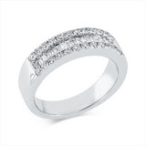 Ring 18 kt WG, 15 Bag. 0,34 ct, TW-si, 24 Brill. 0,41 ct, TW-si