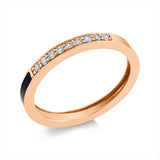 Ring 18 kt RG, 9 Brill. 0,11 ct, TW-si, Emaille schwarz