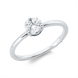 Ring 18 kt WG, 3 Nav. 0,22 ct, TW-vsi