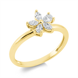 Ring 18 kt GG, 3 Nav. 0,18 ct, TW-vsi, 2 Tropfen 0,16 ct, TW-vsi