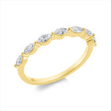 Ring 18 kt GG, 7 Nav. 0,40 ct, TW-vsi