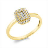 Ring 18 kt GG, 1 Bag. 0,05 ct, TW-vsi, 30 Brill. 0,19 ct, TW-si