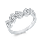 Ring 18 kt WG, 25 Brill. 0,73 ct, TW-si, 35 Brill. 0,12 ct, TW-si