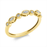 Ring 18 kt GG, 3 Nav. 0,11 ct, TW-vsi, 4 Brill. 0,08 ct, TW-si