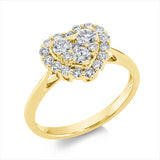 Ring 18 kt GG, 3 Brill. 0,34 ct, TW-pi, 19 Brill. 0,35 ct, TW-pi