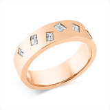 Ring 18 kt RG, 6 Bag. 0,45 ct, TW-vsi
