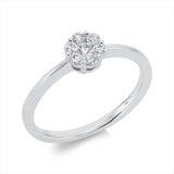 Ring 18 kt WG, 1 Brill. 0,07 ct, TW-pi, 6 Brill. 0,18 ct, TW-pi
