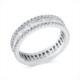 Ring 14 kt WG, 36 Bag. 1,39 ct, F-vsi, 96 Brill. 0,51 ct, F-si