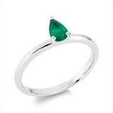 Ring 18 kt WG, 1 Smaragd 0,30 ct grün