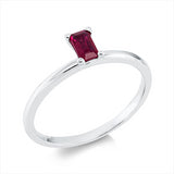 Ring 18 kt WG, 1 Rubin 0,26 ct rot