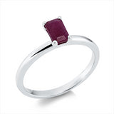 Ring 18 kt WG, 1 Rubin 0,70 ct rot