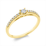 Ring 18 kt GG, 1 Brill. 0,10 ct, TW-pi, 14 Brill. 0,14 ct, TW-pi
