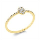 Ring 18 kt GG, 6 Brill. 0,08 ct, TW-pi, 1 Princ. 0,04 ct, TW-si, 20 Brill. 0,08 ct, TW-pi