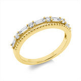 Ring 18 kt GG, 4 Bag. 0,25 ct, TW-si, 4 Brill. 0,14 ct, TW-pi