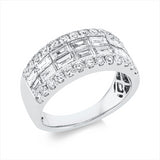 Ring 18 kt WG, 14 Bag. 1,56 ct, TW-si, 26 Brill. 0,67 ct, TW-si