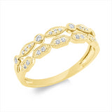 Ring 18 kt GG, 10 Brill. 0,06 ct, TW-si, 4 Brill. 0,06 ct, TW-si, 9 Brill. 0,03 ct, TW-si
