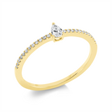 Ring 18 kt GG, 1 Tropfen 0,10 ct, TW-si, 24 Brill. 0,08 ct, TW-si