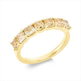Ring 18 kt GG, 7 Cushion 2,23 ct, gelb