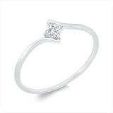Ring 18 kt WG, 1 Brill. 0,01 ct, TW-si, 4 Brill. 0,04 ct, TW-si