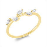 Ring 18 kt GG, 5 Nav. 0,29 ct, TW-si