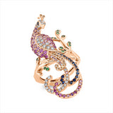 Ring 18 kt RG, 33 Brill. 0,34 ct, TW-vsi, 1 Brill. 0,01 ct, schwarz, 119 Saphire 1,68 ct multicolor