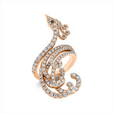 Ring 18 kt RG, 145 Brill. 1,73 ct, TW-vsi, 1 Brill. 0,01 ct, schwarz