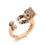 Ring 18 kt RG, 20 Brill. 0,17 ct, TW-vsi, 40 Brill. 0,47 ct, braun, 22 Brill. 0,24 ct, schwarz