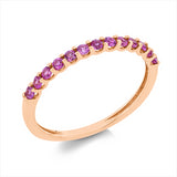 Ring 18 kt RG, 13 Saphire 0,40 ct pink