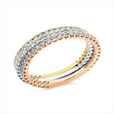 Ring 18 kt WG+GG+RG, 105 Brill. 1,00 ct, TW-si